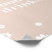 Poster Boho Daisy Restauration & Boissons Symbole de fête (Coin)