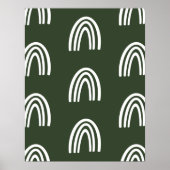 Poster Boho de Sage Blanc/Noir Rainbows Décor de pépinièr (Devant)