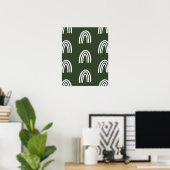 Poster Boho de Sage Blanc/Noir Rainbows Décor de pépinièr (Bureau à domicile)