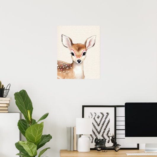 Poster Boho Deer Nursery (Bureau à domicile)