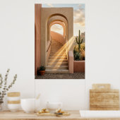 Poster Boho Désert Arches Rose Coucher de soleil, Escalie (Cuisine)