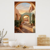 Poster boho-desert-archway-sunset-geometric-courtyard-mur (Cuisine)
