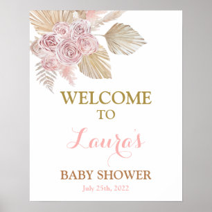 Poster Boho Desert Baby shower Girl Signal de bienvenue