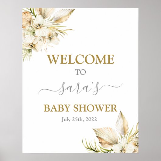 Poster Boho Desert Baby shower Girl Signal de bienvenue (Devant)