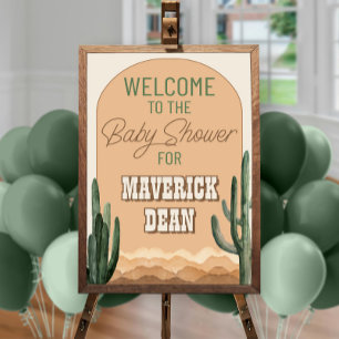 Poster Boho Désert Cactus Sud-Ouest Baby Shower Bienvenue