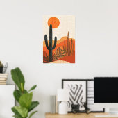 Poster Boho Desert Cactus Sunset Landscape (Bureau à domicile)