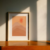 Poster Boho Desert Sunset Art Abstrait