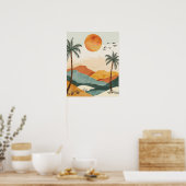 Poster Boho Desert Sunset Landscape Wall Art Print (Cuisine)