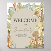 Poster Boho Dinosaur Baby shower Bienvenue (Devant)