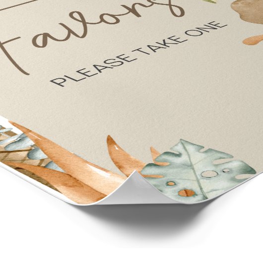 Poster Boho Dinosaur Baby shower Faveurs (Coin)