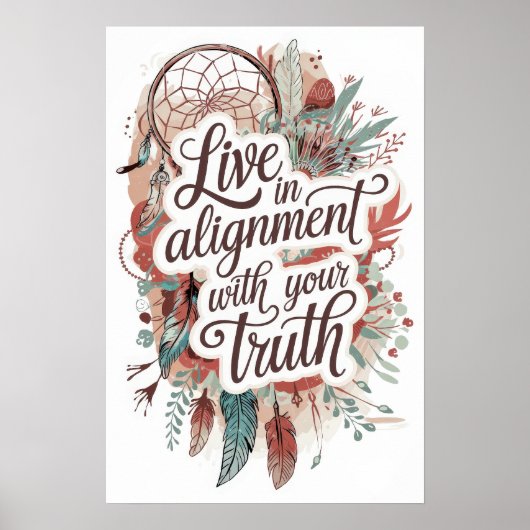 Poster Boho Dreamscape Live in Alignement with Your Truth (Devant)