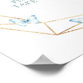 Poster Boho Dusty Blue Butterfly Anniversaire Faveurs (Coin)