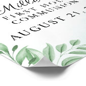 Poster Boho Dusty Blue Eucalyptus Communion Bienvenue (Coin)