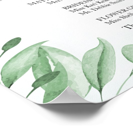 Poster Boho Dusty Blue Eucalyptus Programme de mariage (Coin)