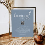 Poster Boho Dusty Blue QR Mariage Honeymoon Fund<br><div class="desc">Poster du fonds Boho Dusty Blue QR Mariage Lune de miel</div>