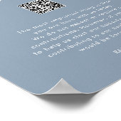 Poster Boho Dusty Blue QR Mariage Honeymoon Fund (Coin)