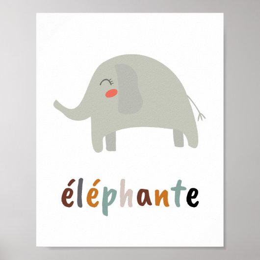 Poster Boho éléphante Nursery Room Wall Art (Devant)