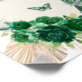 Poster Boho Emerald Green Quinceañera Boissons (Coin)