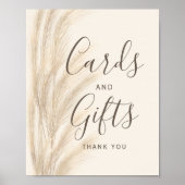 Poster Boho été pampas herbe mariage Carte cadeaux (Devant)