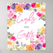 Poster Boho été rose fleuri signe de douche (Devant)