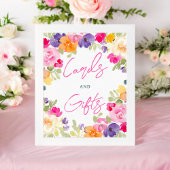 Poster Boho été rose fleuri signe de douche