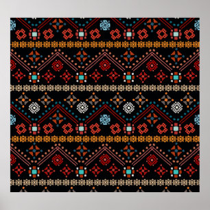 Poster Boho Ethnique : Tribal Coloré Sans Couleur.