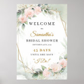 Poster Boho eucalyptus succulent Shower de mariage compte (Devant)