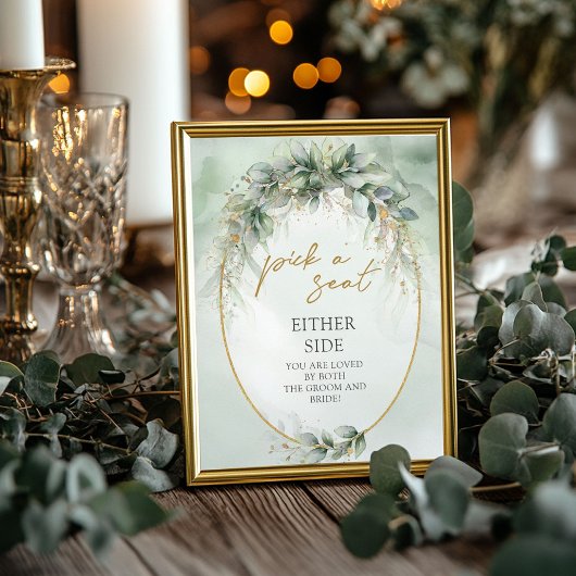 Poster Boho eucalyptus verdure Choisir un siège de chaque