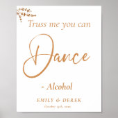 Poster Boho Fall Burange Mariage Bar Sign (Devant)