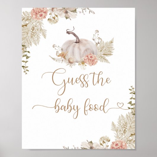 Poster Boho Fall citrouille devinez l'affiche de nourritu (Devant)