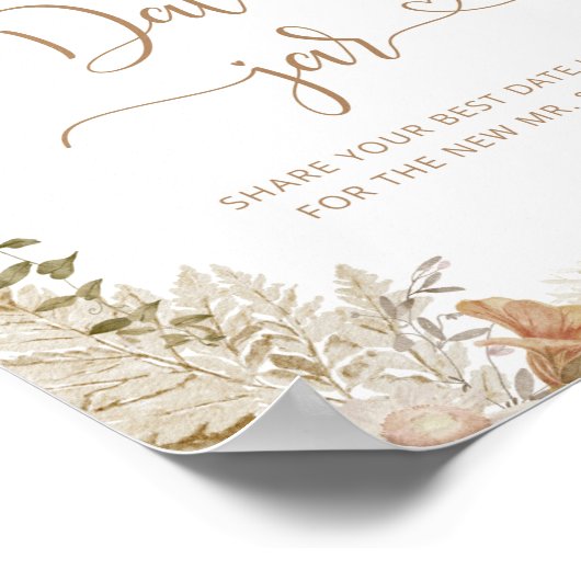 Poster Boho Fall Date night idées. Boho citrouille Date j (Coin)