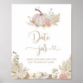 Poster Boho Fall Date night idées. Boho citrouille Date j (Devant)