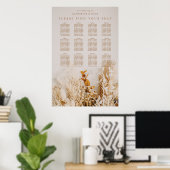 Poster Boho Fall Flowers Mariage Seating Chart (Bureau à domicile)