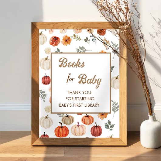 Poster Boho Fall Livres Citrouilles Pour Bébé