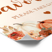 Poster Boho Fall Un Petit Baby shower Citrouille Faveurs  (Coin)