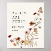 Poster Boho Fall Wildflower Babies are Sweet Sign (Devant)