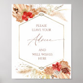 Poster Boho Fête des mariées Conseils Et Bien Souhaits (Devant)