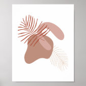 Poster Boho Feuilles botaniques contre les formes Abstrai (Devant)