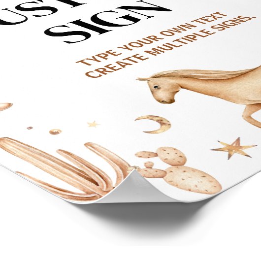 Poster Boho First Rodeo Anniversaire Table de fête (Coin)