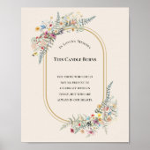Poster Boho Fleur de Mariage Fern Cette Bougie Brûle (Devant)
