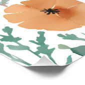 Poster Boho Fleur sauvage Aquarelle Floral Pastel (Coin)