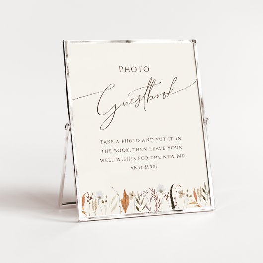 Poster Boho Fleur sauvage d'automne Beige Photo du livre