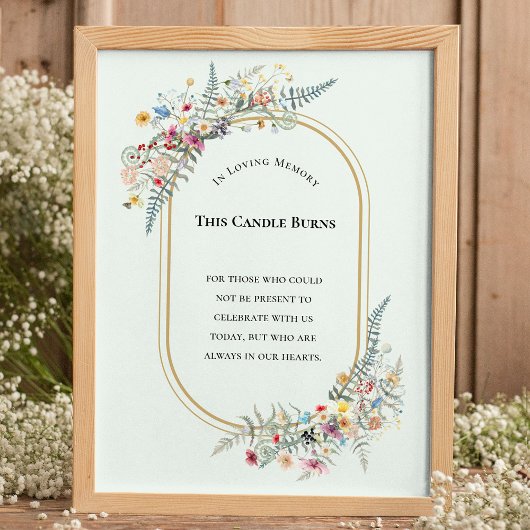 Poster Boho Fleur sauvage Fern Mint Green Cette bougie br