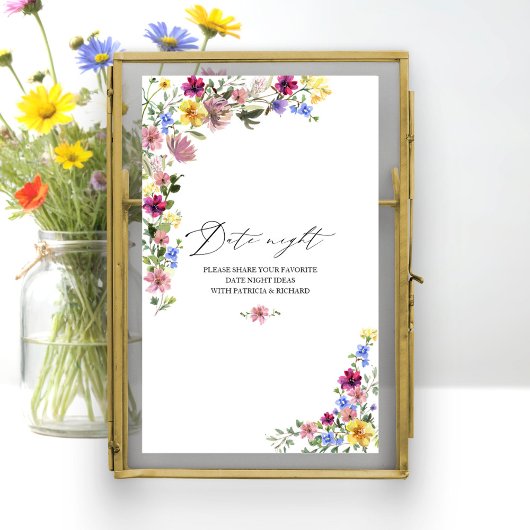 Poster Boho Fleur sauvage Fête des mariées Date Jar de nu