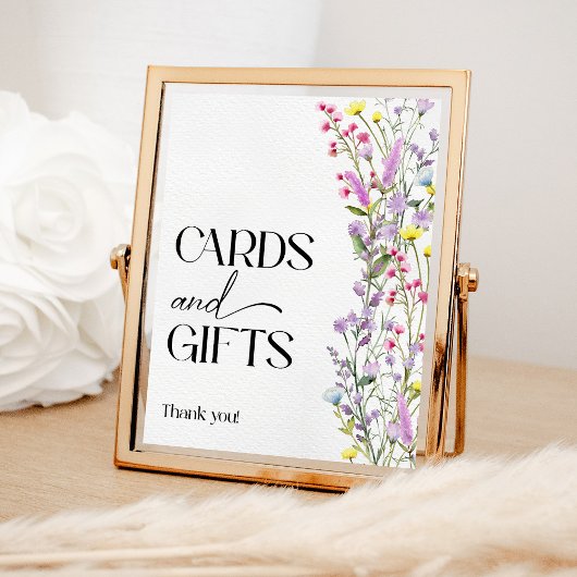 Poster Boho Fleur sauvage Floral Cartes et cadeaux