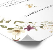 Poster Boho Fleur sauvage Floral Fête des mariées Date Nu (Coin)