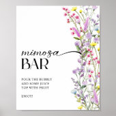 Poster Boho Fleur sauvage Floral Fête des mariées Mimosa (Devant)