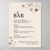 Poster Boho Fleur sauvage Le Bar Mariage Signal (Devant)