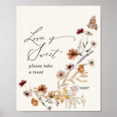 Poster Boho Fleur sauvage Love is Sweet Fête des mariées  (Devant)