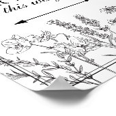 Poster Boho Fleur sauvage Mariage panneau de direction de (Coin)